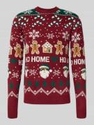 Lindbergh Strickpullover im Allover-Look Modell 'Santa' in Bordeaux, G...