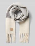 OPUS Schal mit Fransen und Label-Detail Modell 'Allanis' in Hellgrau, ...