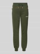 Jack & Jones Slim Fit Sweatpants mit Logo-Print Modell 'Gordon' in Oli...