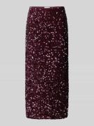 Vila High Waist Midirock mit Pailletten Modell 'FAITH' in Pflaume, Grö...