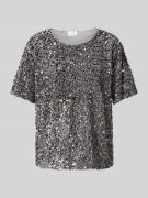 Vila Blusenshirt mit Paillettenbesatz Modell 'FAITH' in Silber, Größe ...
