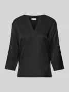 FREE/QUENT Blusenshirt mit V-Ausschnitt Modell 'HILDA' in Black, Größe...