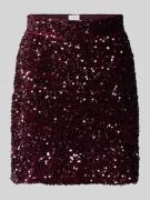 Vila High Waist Minirock mit Pailletten Modell 'FAITH' in Pflaume, Grö...