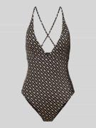 BOSS Badeanzug mit V-Ausschnitt in Black, Größe XL