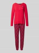 Lauren Ralph Lauren Relaxed Fit Pyjama-Set mit Viskose-Anteil in Rot, ...