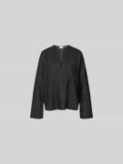 Closed Relaxed Fit Bluse mit Tunika-Ausschnitt in Dunkelgrau, Größe L