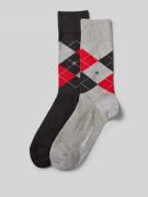 Burlington Socken mit Label-Applikation Modell 'Everyday Argyle' im 2e...