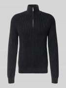 MCNEAL Strickpullover mit gerippten Abschlüssen in Black, Größe L