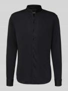 Emporio Armani Slim Fit Freizeithemd mit Stehkragen in Black, Größe 40