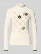 Marc Cain Longsleeve mit gerippten Abschlüssen in Ecru, Größe 44