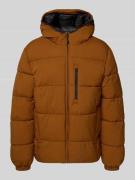 Tom Tailor Denim Regular Fit Steppjacke mit Kapuze in Camel, Größe L