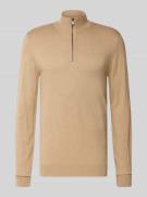 Blend Troyer aus Baumwoll-Mix in Strick-Optik in Beige, Größe 3XL