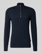 Blend Troyer aus Baumwoll-Mix in Strick-Optik in Marine, Größe 3XL