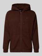 Tommy Jeans Regular Fit Sweatjacke aus Baumwoll-Mix in Dunkelbraun, Gr...