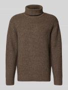 SELECTED HOMME Relaxed Fit Rollkragenpullover aus Woll-Mix in Mittelbr...