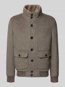 GimoS Regular Fit Jacke aus Schurwoll-Mix in Beige, Größe 54