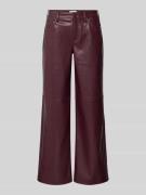 Vila Wide Fit Stoffhose in Leder-Optik Modell 'Annie' in Pflaume, Größ...
