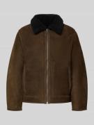 ANNARR Lederjacke mit Reißverschluss Modell 'ULFUR' in Dunkelbraun, Gr...