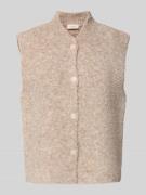 FREE/QUENT Weste mit Woll-Anteil in Taupe, Größe XS