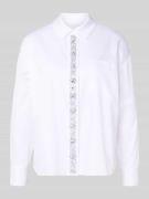 Rich & Royal Relaxed Fit Hemdbluse mit Strasssteinbesatz in Weiss, Grö...