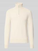 Marc O'Polo Regular Fit Troyer aus Baumwoll-Schurwoll-Mix in Offwhite,...