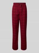 Tommy Hilfiger Loose Fit Pyjama-Hose aus Baumwoll-Mix in Bordeaux, Grö...