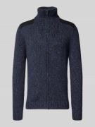 RAGMAN Strickjacke mit gerippten Abschlüssen in Marine, Größe L