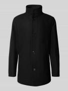 HECHTER PARIS Wollmantel mit Stehkragen in Black, Größe 27