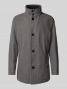 HECHTER PARIS Wollmantel mit Stehkragen in Graphit, Größe 25