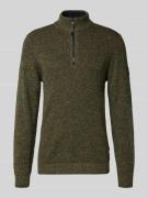 camel active Slim Fit Troyer mit Reißverschluss Modell 'Mouline' in Ol...