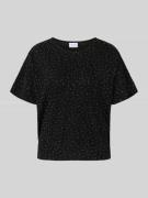 Vila Cropped T-Shirt mit Rundhalsausschnitt Modell 'SILNA' in Black, G...