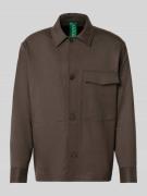 ANNARR Relaxed Fit Hemdjacke mit Brusttasche Modell 'KARL' in Dunkelbr...