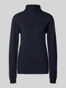 More & More Rollkragenpullover aus Viskose-Mix mit Label-Detail in Mar...