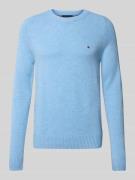 Tommy Hilfiger Regular Fit Strickpullover aus feinster Wolle in Hellbl...