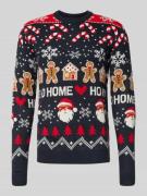 Lindbergh Strickpullover im Allover-Look Modell 'Santa' in Dunkelblau,...