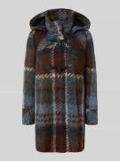 Amber & June Regular Fit Dufflecoat mit Kapuze in Blau, Größe 34