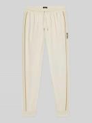 BOSS Regular Fit Jogginghose aus reiner Baumwolle in Offwhite, Größe L