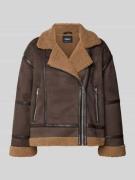 Only Regular Fit Bomberjacke mit Teddyfellkragen Modell 'KENDRA' in Du...