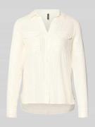 Vero Moda Regular Fit Hemdbluse aus Viskose-Mix Modell 'BUMPY' in Weis...