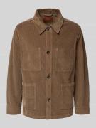 CRUNA Regular Fit Hemdjacke aus Cord Modell 'St.Honoré' in Taupe, Größ...
