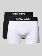 Snocks Slim Fit Boxershorts mit Logo-Detail im 2er-Pack in Weiss, Größ...