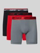 Nike Boxershorts mit elastischem Logo-Bund im 3er-Pack in Rot, Größe M
