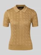 Lauren Ralph Lauren Strickshirt mit Zopfmuster und Polokragen Modell '...