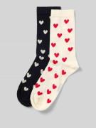 Jake*s Casual Socken mit geripptem Abschluss im 2er-Pack in Dunkelblau...