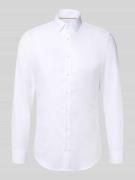 Jake*s Slim Fit Businesshemd aus Baumwolle mit Kentkragen in Weiss, Gr...