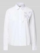 Christian Berg Woman Regular Fit Hemdbluse mit Ziersteinbesatz in Weis...