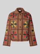 Jake*s Casual Jacke im Patchwork-Look mit Umlegekragen in Mittelbraun,...