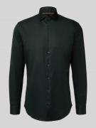 Jake*s Slim Fit Businesshemd aus Baumwolle mit Haifischkragen in Dunke...