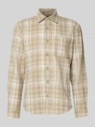 MCNEAL Relaxed Fit Freizeithemd aus Flanell mit Kentkragen in Mud, Grö...