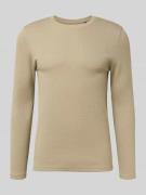 MCNEAL Longsleeve mit Strukturmuster und Rundhalsausschnitt in Mud Mel...